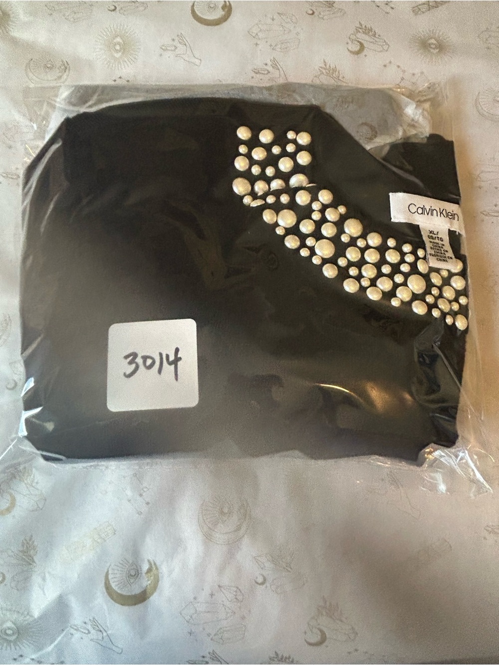 Calvin Klein Black Pullover with White Beaded Collar - Picture 9 of 9